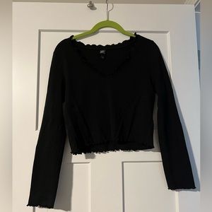 Gently used black cropped top.
